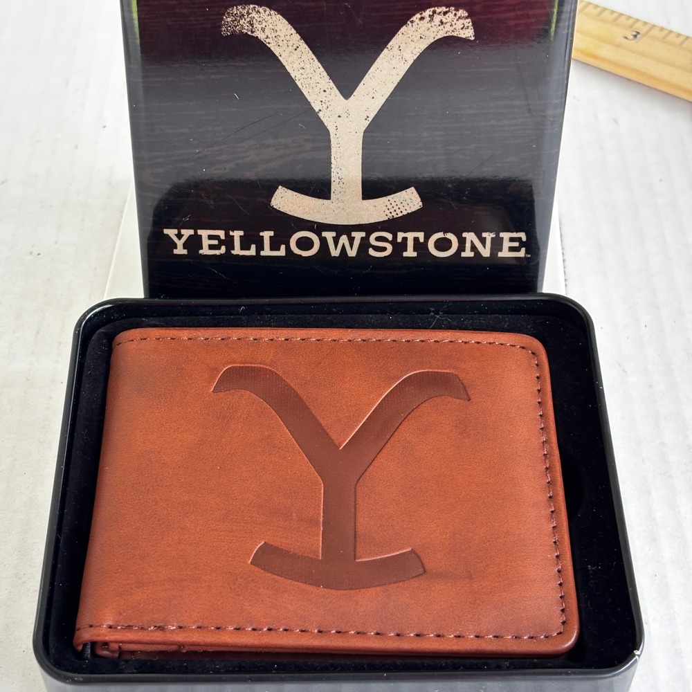 Buckle-Down Yellowstone Bifold Wallet Mens Brown Dutton Ranch Logo PUW-YSH New